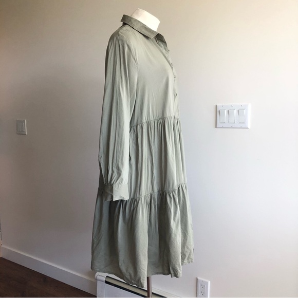 George Sage Green Tiered Dress - Picture 3 of 11